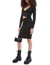 Load image into Gallery viewer, Calvin Klein Jeans Wrap Cut Out Jersey Dress in Black