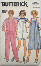 Load image into Gallery viewer, 1985 Vintage Sewing Pattern: Butterick 3308