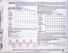 Load image into Gallery viewer, Sewing Pattern: McCalls M7310