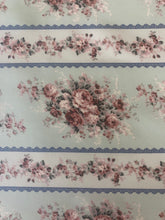 Load image into Gallery viewer, Vintage Floral Striped Silky Polyester Material