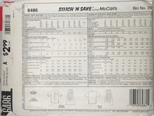 Load image into Gallery viewer, Uncut McCalls Sewing Pattern: 6486