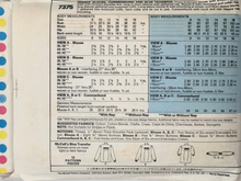 Load image into Gallery viewer, 1980 Vintage Sewing Pattern: McCalls 7375