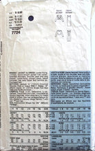 Load image into Gallery viewer, Vintage Sewing Pattern: Vogue 7724