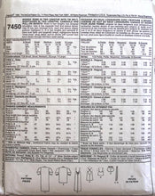 Load image into Gallery viewer, Vintage Sewing Pattern: McCalls 7450