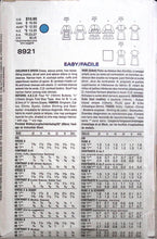 Load image into Gallery viewer, Vintage Sewing Pattern: Vogue 8921