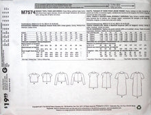 Load image into Gallery viewer, Sewing Pattern: McCalls M7574