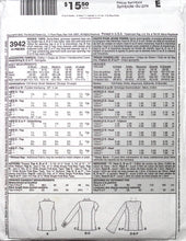 Load image into Gallery viewer, Sewing Pattern: McCalls 3942