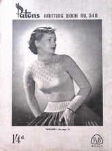 Load image into Gallery viewer, Vintage Knitting Book: Patons No.340
