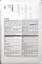 Load image into Gallery viewer, Sewing Pattern: Vogue 7492
