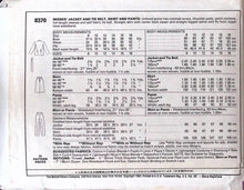 Load image into Gallery viewer, Vintage Sewing Pattern: McCalls 8370