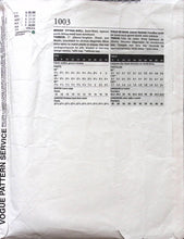 Load image into Gallery viewer, Vintage Sewing Pattern: Vogue 1003