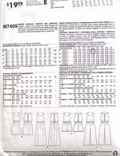 Load image into Gallery viewer, Sewing Pattern: McCalls M7409