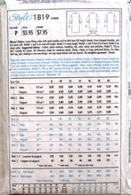 Load image into Gallery viewer, Vintage Sewing Pattern: Style 1819