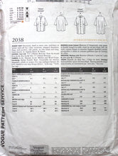 Load image into Gallery viewer, Vintage Sewing Pattern: Vogue 2038