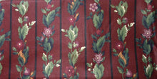 Load image into Gallery viewer, Vintage P. Kaufmann Inc Designs Floral Burgundy Stripe Fabric