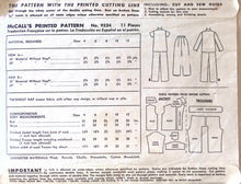Load image into Gallery viewer, Vintage Sewing Pattern: McCalls 9234