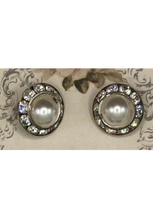 Load image into Gallery viewer, Vintage Pearl & Glass Silver Buttons