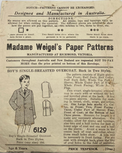 Load image into Gallery viewer, Vintage Sewing Pattern: Madame Weigel's 6129