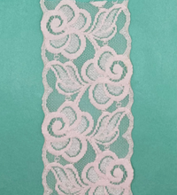 Load image into Gallery viewer, 6cm Wide Light Pink Stretch Lace