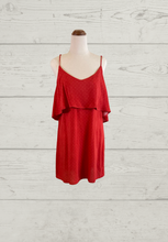 Load image into Gallery viewer, Bardot Red Spotted Dress