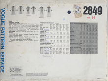 Load image into Gallery viewer, 1980's Vintage Sewing Pattern: Vogue 2849