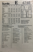 Load image into Gallery viewer, 1991 Vintage Sewing Pattern: Burda 4748