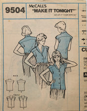 Load image into Gallery viewer, 1982 Vintage Sewing Pattern: McCalls 9504