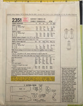 Load image into Gallery viewer, 1970's Vintage Sewing Pattern: McCalls 2351