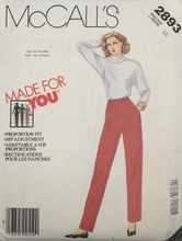 Load image into Gallery viewer, 1986 Vintage Sewing Pattern: McCalls 2893