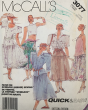 Load image into Gallery viewer, 1987 Vintage Sewing Pattern: McCalls 3077