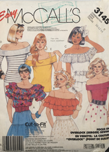 Load image into Gallery viewer, 1987 Vintage Sewing Pattern: McCalls 3145