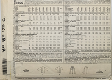 Load image into Gallery viewer, 1988 Vintage Sewing Pattern: McCalls 3600