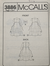Load image into Gallery viewer, 2002 Sewing Pattern: McCalls 3886
