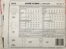 Load image into Gallery viewer, 1993 Vintage Sewing Pattern: McCalls 6415