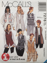 Load image into Gallery viewer, 1994 Vintage Sewing Pattern: McCalls 7276