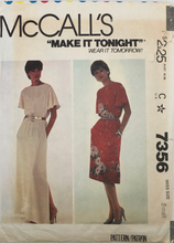 Load image into Gallery viewer, 1980 Vintage Sewing Pattern: McCalls 7356