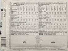 Load image into Gallery viewer, 1994 Vintage Sewing Pattern: McCalls 7358