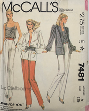 Load image into Gallery viewer, 1981 Vintage Sewing Pattern: McCalls 7481