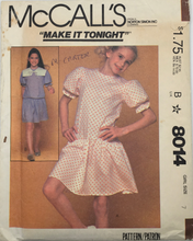Load image into Gallery viewer, 1982 Vintage Sewing Pattern: McCalls 8014