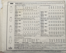 Load image into Gallery viewer, 1983 Vintage Sewing Pattern: McCalls 8800