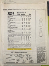 Load image into Gallery viewer, 1960's Vintage Sewing Pattern: McCalls 8807