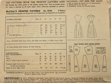 Load image into Gallery viewer, 1952 Vintage Sewing Pattern: McCalls 8936