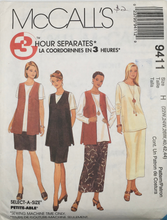 Load image into Gallery viewer, 1998 Vintage Sewing Pattern: McCalls 9411