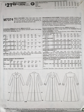Load image into Gallery viewer, 2016 Sewing Pattern: McCalls M7374