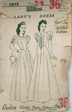 Load image into Gallery viewer, 1940's Vintage Sewing Pattern: Pauline 5075