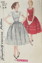 Load image into Gallery viewer, 1954 Vintage Sewing Pattern: Simplicity 1010