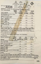 Load image into Gallery viewer, 1981 Vintage Sewing Pattern: Style 3234