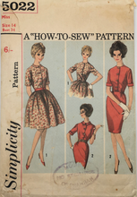Load image into Gallery viewer, 1960’s Vintage Sewing Pattern: Simplicity  5022