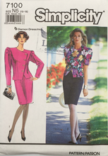 Load image into Gallery viewer, 1990 Vintage Sewing Pattern: Simplicity 7100