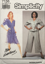 Load image into Gallery viewer, 1991 Vintage Sewing Pattern: Simplicity 7156